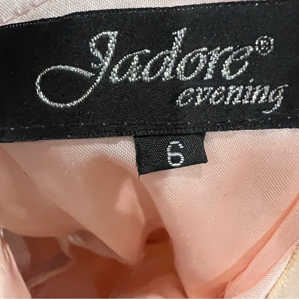 J'ADORE EVENING Blush Pink, White, Gold Evening Grad Prom Dress Floral Size 6 - Picture 13 of 16